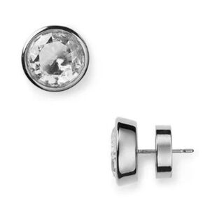Michael Kors Silver and Crystal Stud Earrings